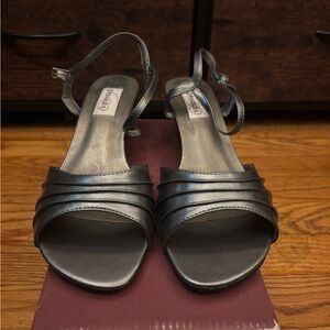 Dyeables Women's Brielle Ankle-Strap Sandal in Silver
Size 10